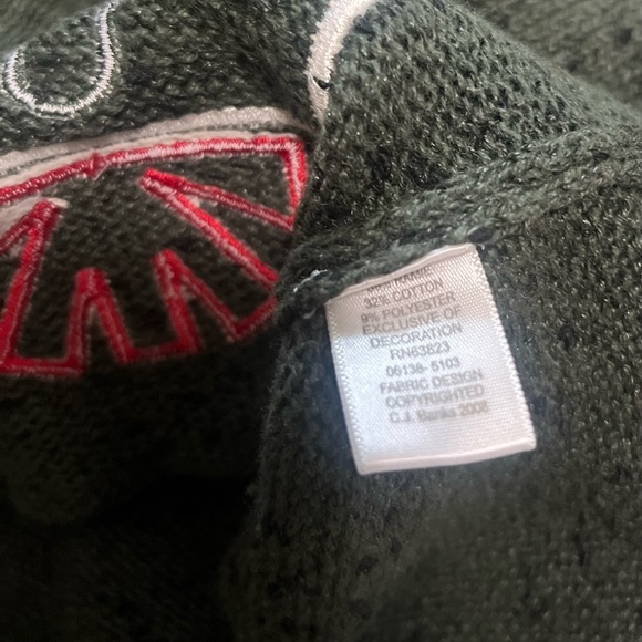 2008 C. J. Banks Hand Embroidered NOEL Christmas Sweater Green No Size Listed L - Picture 3 of 4